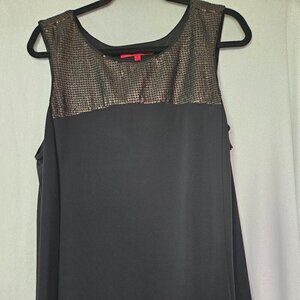Narciso Rodriguez Tank Top Womens XL Black Gold Sequin Sleeveless Pullover‎